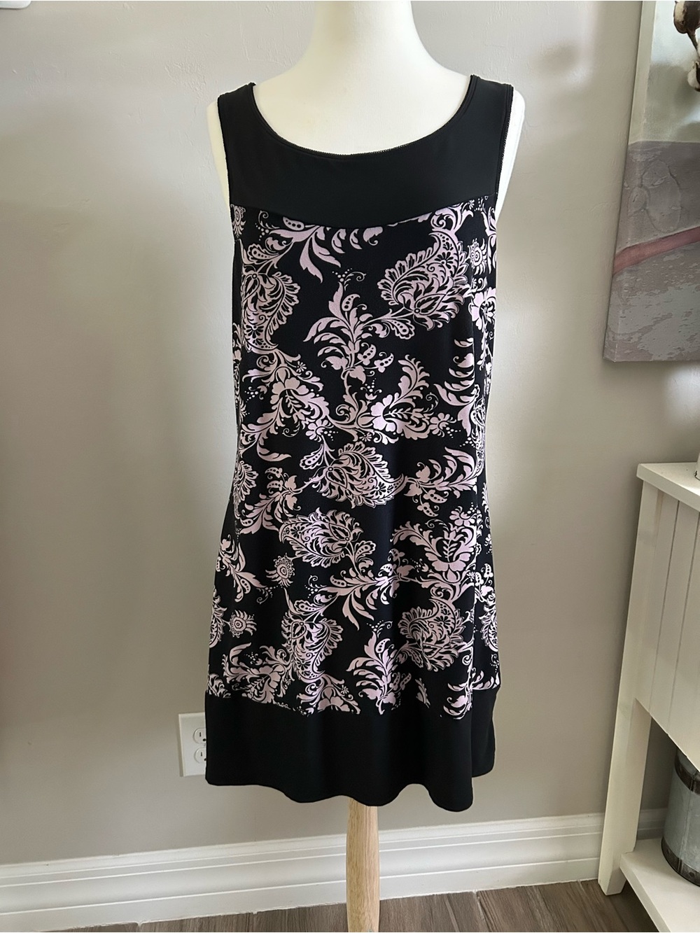 Bay Studio Women’s Sz L Vintage Y2K Damask Floral Sleepwear Nightgown